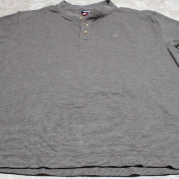 Wolverine Pullover Mens Medium Gray / Brown Waffle Knit Long Sleeve Henley Shirt - Picture 7 of 16